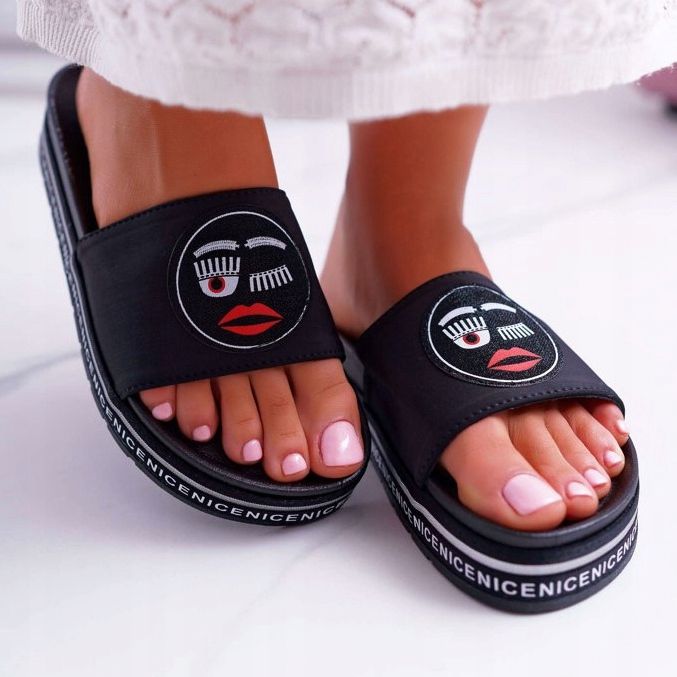 Dam Tofflor På Plattformen S.Barski 802-10 Svart 2