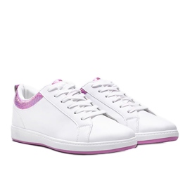 Madalynn holografiska sneakers i vitt och rosa 1