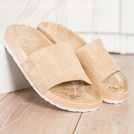 SHELOVET Moderiktiga mocka tofflor brun 1