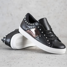 SHELOVET Svarta sneakers med prydnader 1