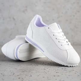 SHELOVET Snygga openwork sneakers vit 1