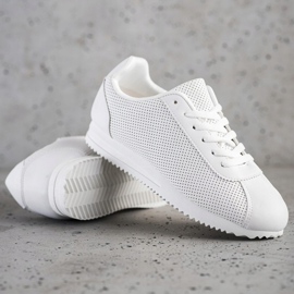 SHELOVET Snygga openwork sneakers vit 1