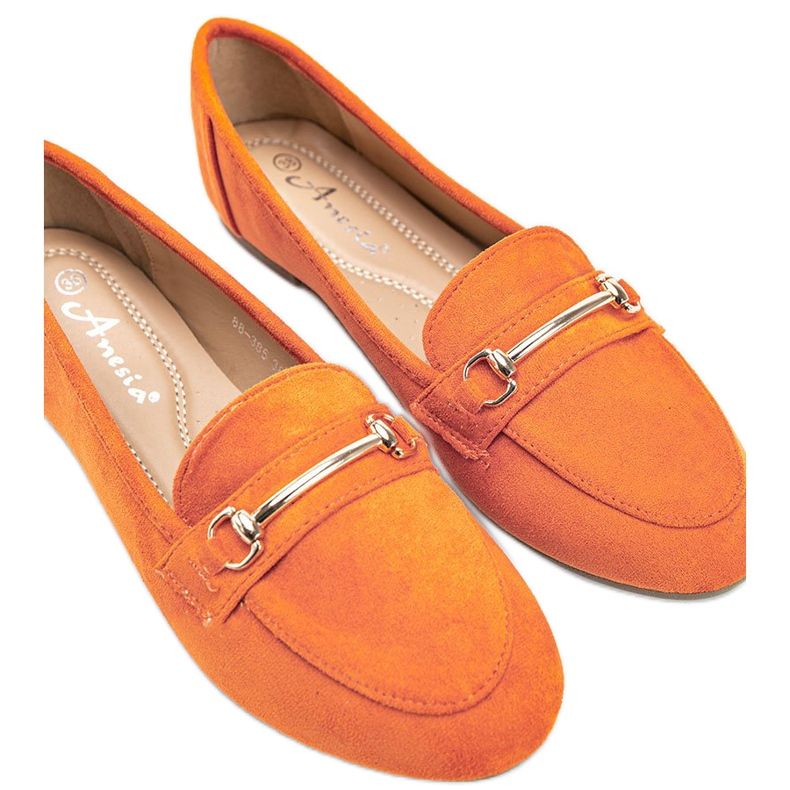 Orange Brynn loafers med ekologisk mocka 1