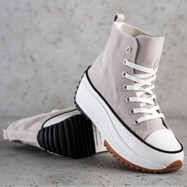SHELOVET Höga sneakers på plattformen grå 1