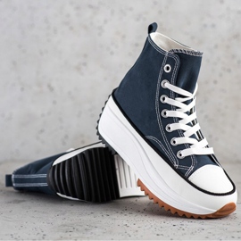 SHELOVET Höga sneakers på plattformen marinblå 1