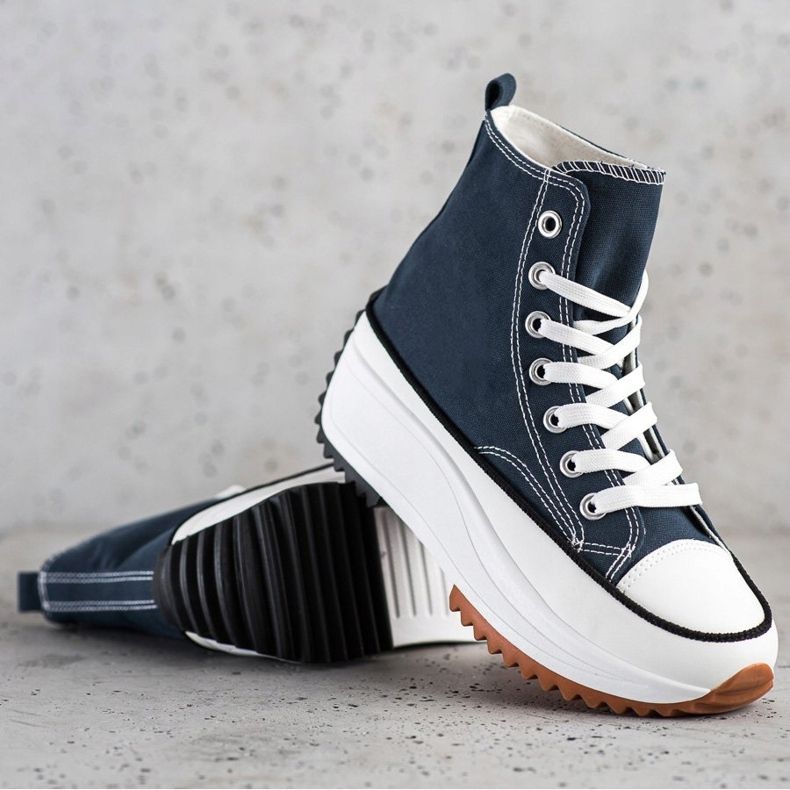 SHELOVET Höga sneakers på plattformen marinblå 1