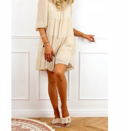 Beige tofflor med blommor 35-219 Beige 2