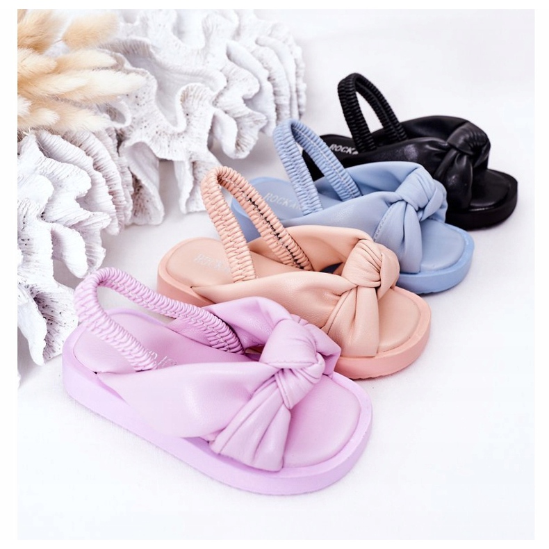 FR1 Barnsandaler med ribbat rosa bubbelgummi 1