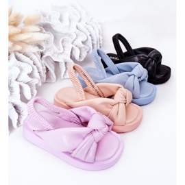 FR1 Barnsandaler med ribbad violett bubbelgummi purpur 1