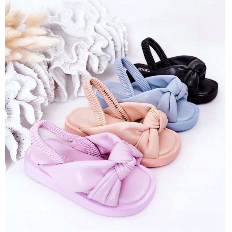 FR1 Barnsandaler med ribbad blå bubbelgummi 1