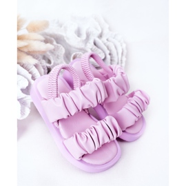 FR1 Barnsandaler med ribbad violett sötma purpur 2