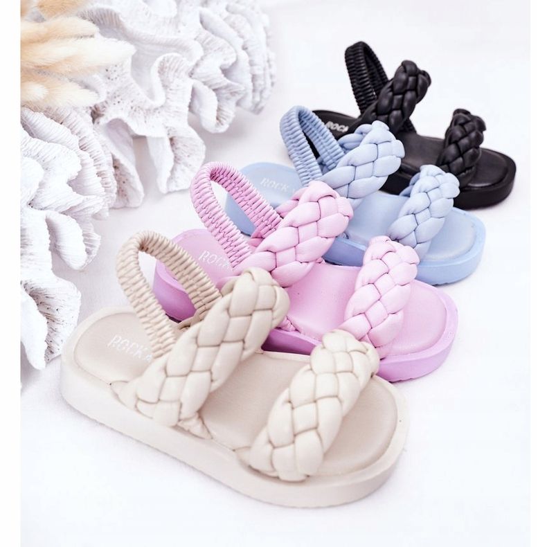 FR1 Barnsandaler med ribbad violett cutie-paj purpur 1