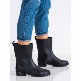SHELOVET Quiltade Wellies svart 1