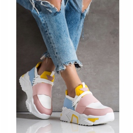 SHELOVET Färgglada sneakers på plattformen vit mångfärgad 1