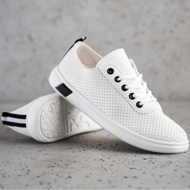 SHELOVET Openwork sneakers vit 1
