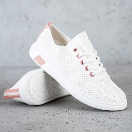 SHELOVET Openwork sneakers vit 1