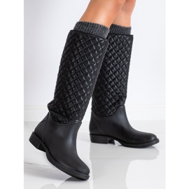 SHELOVET Höga, quiltade galoscher svart 2