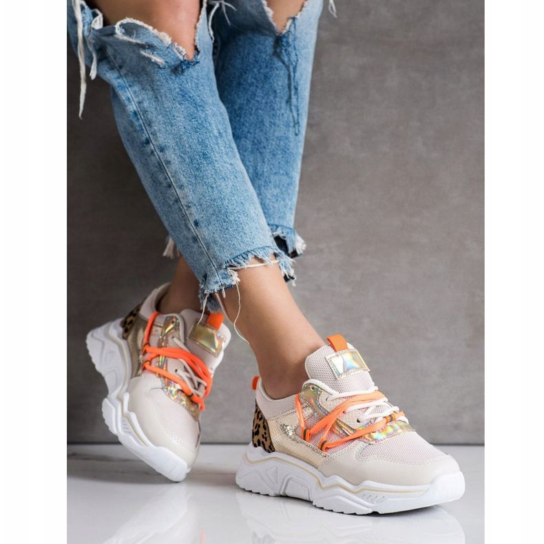 SHELOVET Sneakers i leopardmönster brun 1