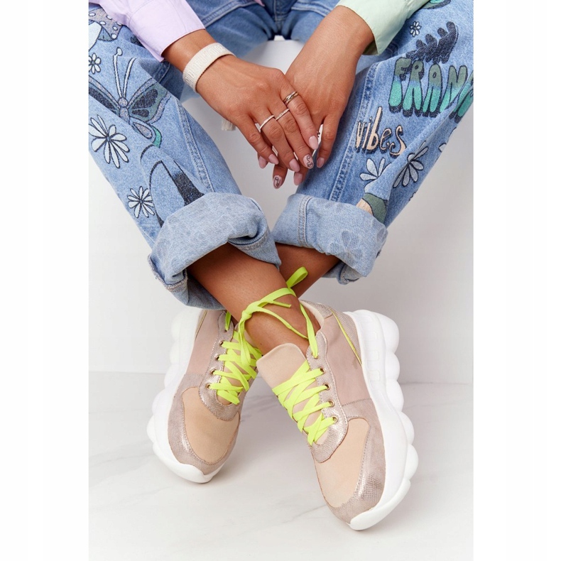 Kvinnors sportskor på plattformen Lu Boo Beige mångfärgad 2