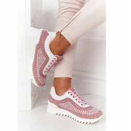 Wedge Sneakers med paljetter Lu Boo Pink rosa 1