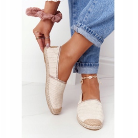 Espadrilles på halmsula Lu Boo Ecru beige 1