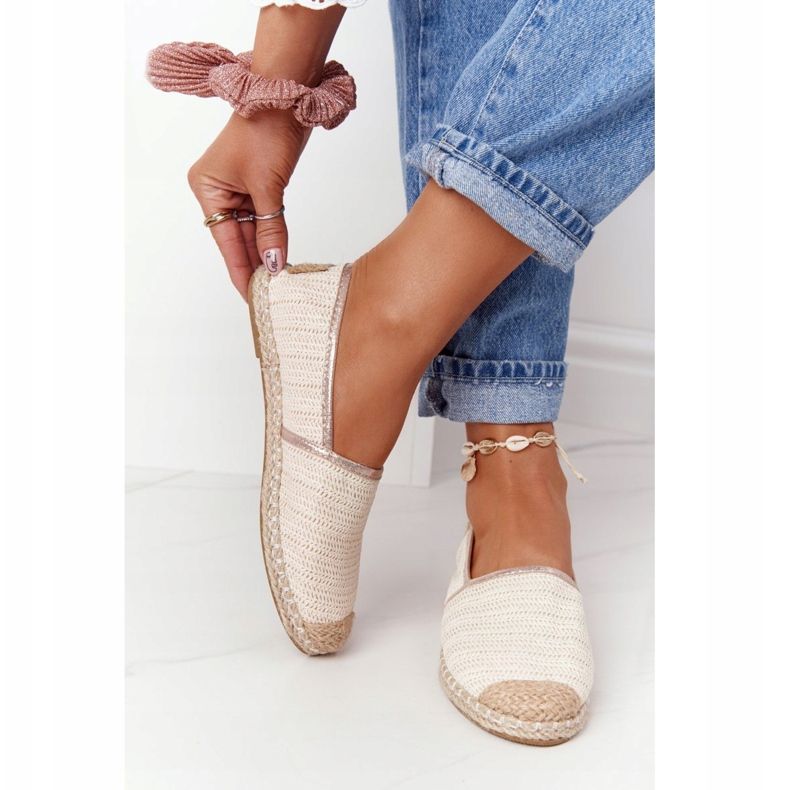 Espadrilles på halmsula Lu Boo Ecru beige 1