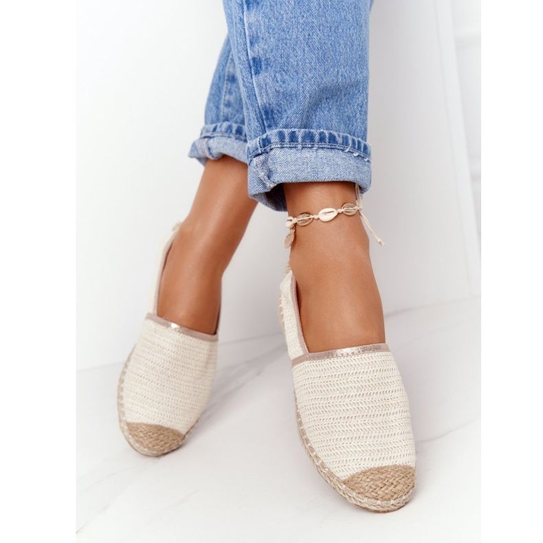 Espadrilles på halmsula Lu Boo Ecru beige 2