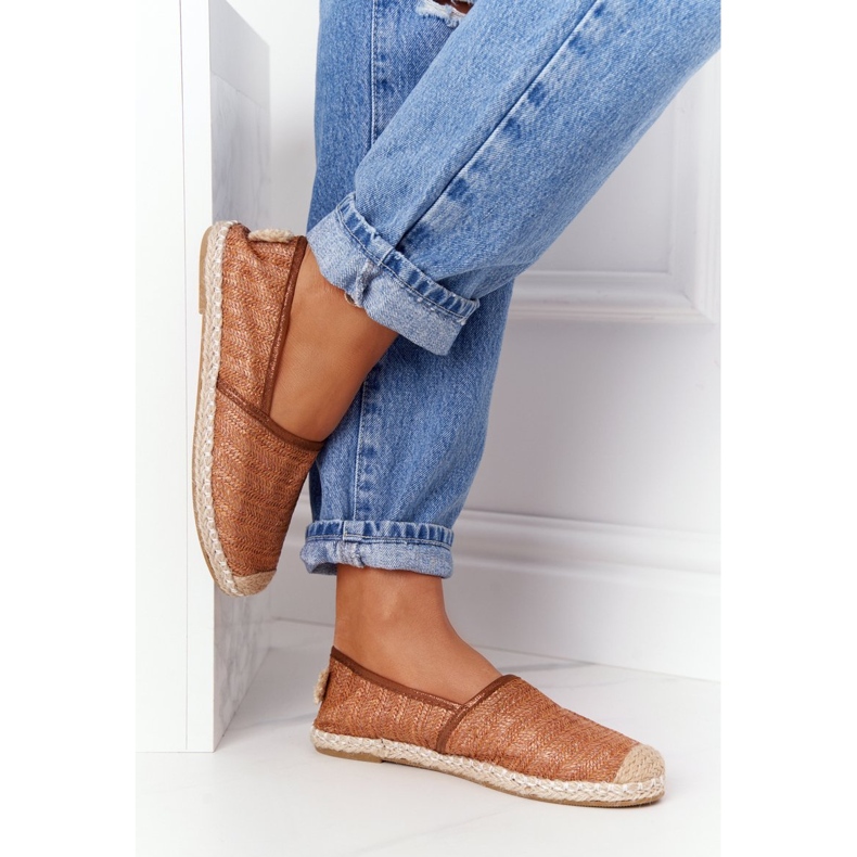 Espadrilles på halm Lu Boo brun sula 1