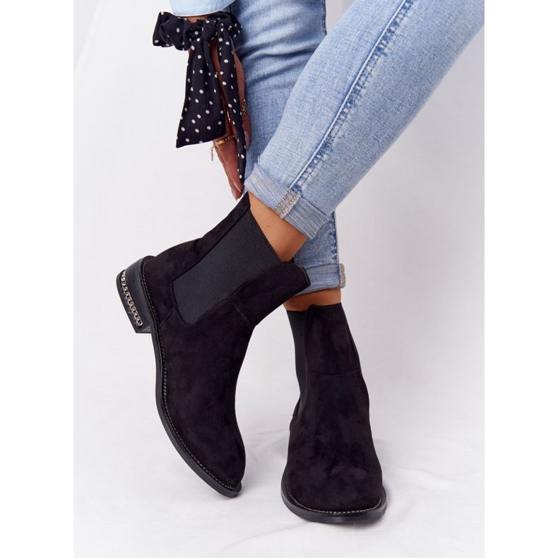 Warm Suede Booties Jodhpur boots Lu Boo Black svart 1