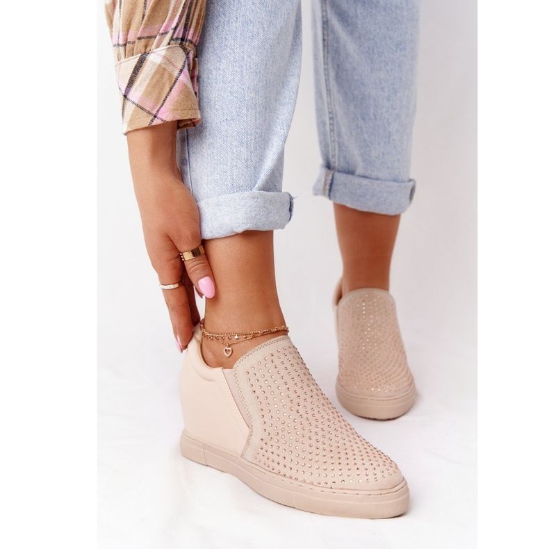 Wedge Sneakers med paljetter Lu Boo Beige brun 1