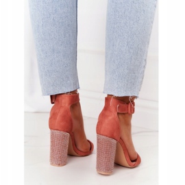 Sandaler på en bar med Cubic Zirconia Lu Boo Ceglaste röd mångfärgad 1