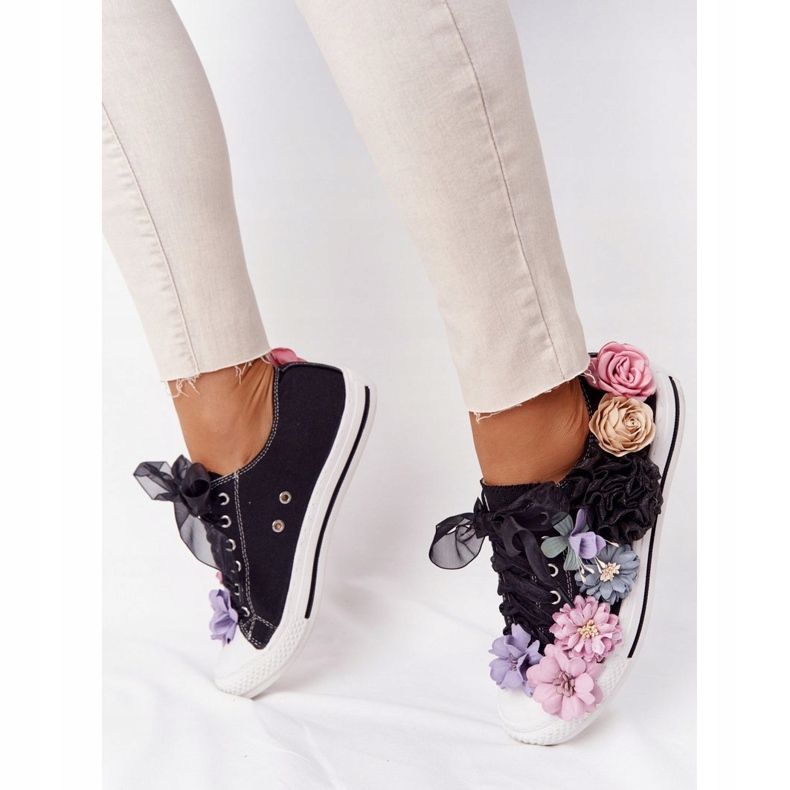 Sneakers med blommor Lu Boo svart 1