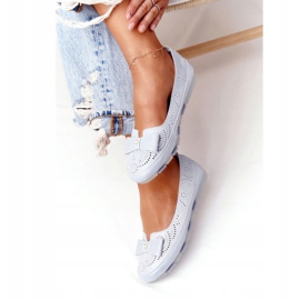 Rio Flore läder miljövänliga blå ballerinor silver- 2