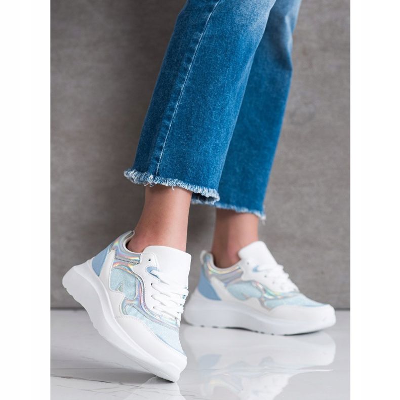 Sweet Shoes Sneakers med glitter vit blå 1