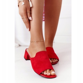 Mocka Tofflor På Klack Sergio Leone KL313 Röd 2