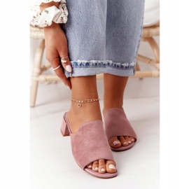 Mocka Tofflor På Klack Sergio Leone KL313 Rosa 1