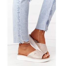 Sandaler på kil Sergio Leone SK042 guld gyllene 2