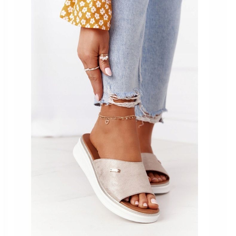 Sandaler på kil Sergio Leone SK042 guld gyllene 1