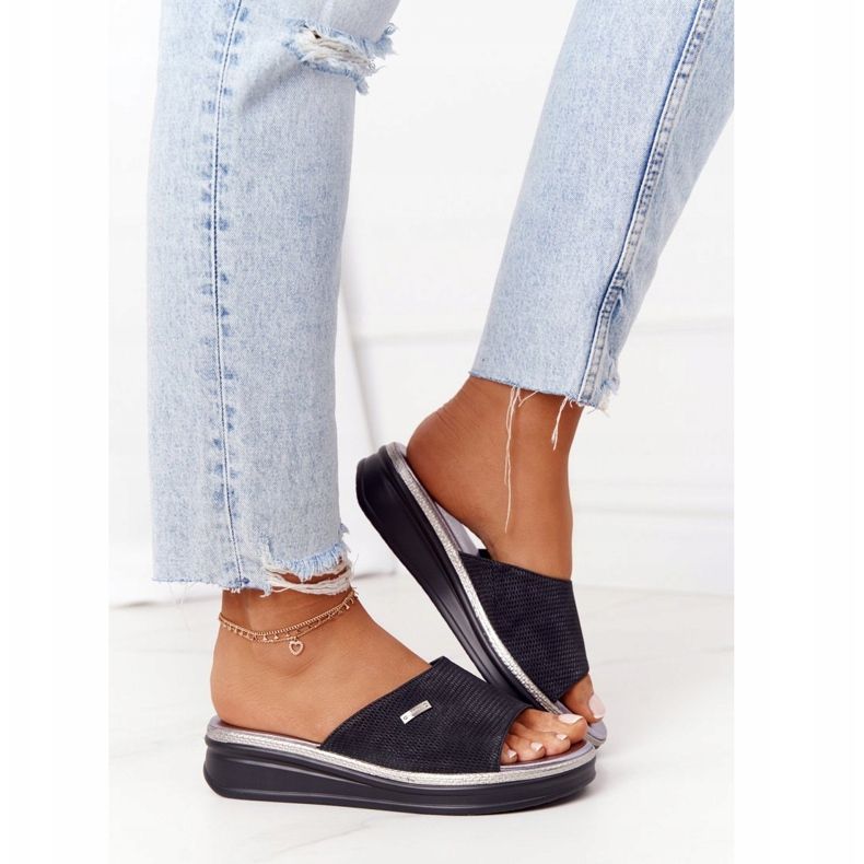 Svarta tofflor på kilen Sergio Leone SK042 2