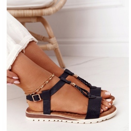 PE1 Willow Black platta sandaler för kvinnor svart 1