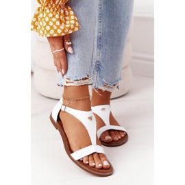 Lädersandaler för kvinnor Nicole 2648 vit 2