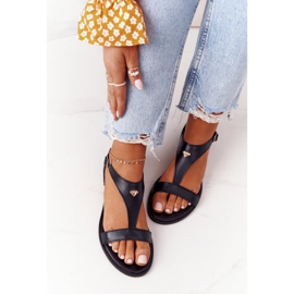 Lädersandaler för kvinnor Nicole 2648 svart 1