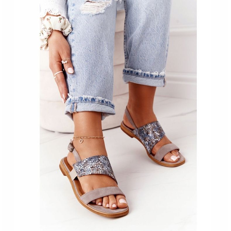 Lädersandaler Maciejka 05167-10 Mörkbeige mångfärgad 2