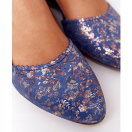 Maciejka 4972A-17 marinblå läderballerinor 1