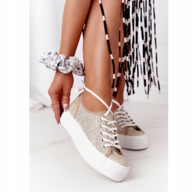 S.Barski Glitter sneakers på Golden Luna -plattformen gyllene 1