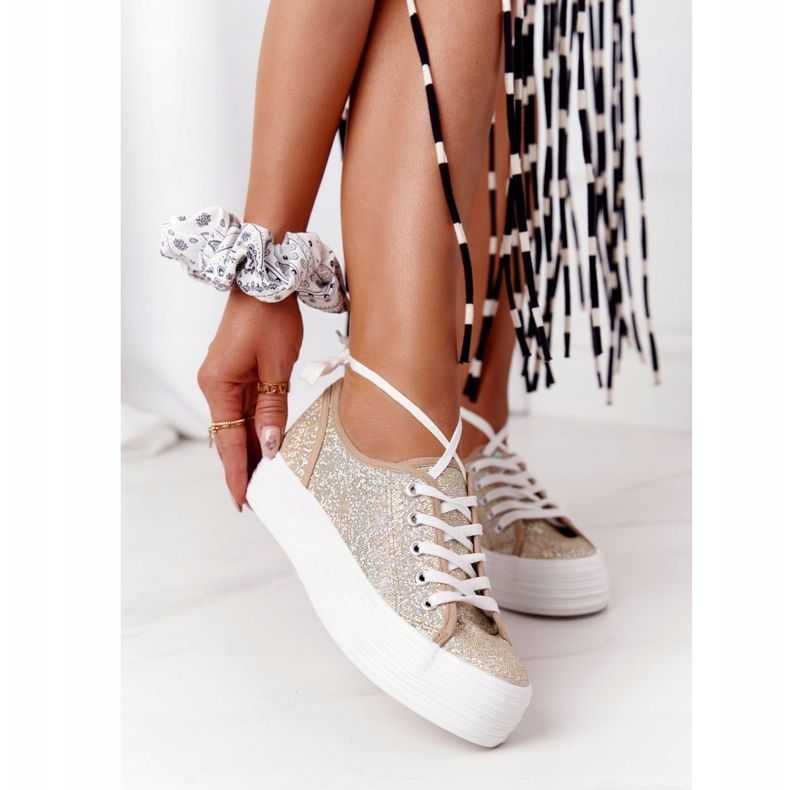 S.Barski Glitter sneakers på Golden Luna -plattformen gyllene 1
