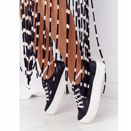 S.Barski Glitter sneakers på den svarta Luna -plattformen 2