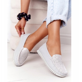 Kvinnor Läder Loafers S.Barski 97630 Grå 1