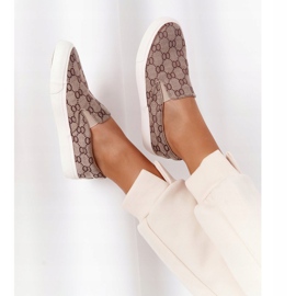 Dam loggade sneakers Slip-On Khaki Challenge brun 1