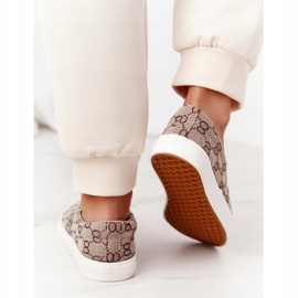 Dam loggade sneakers Slip-On Khaki Challenge brun 2